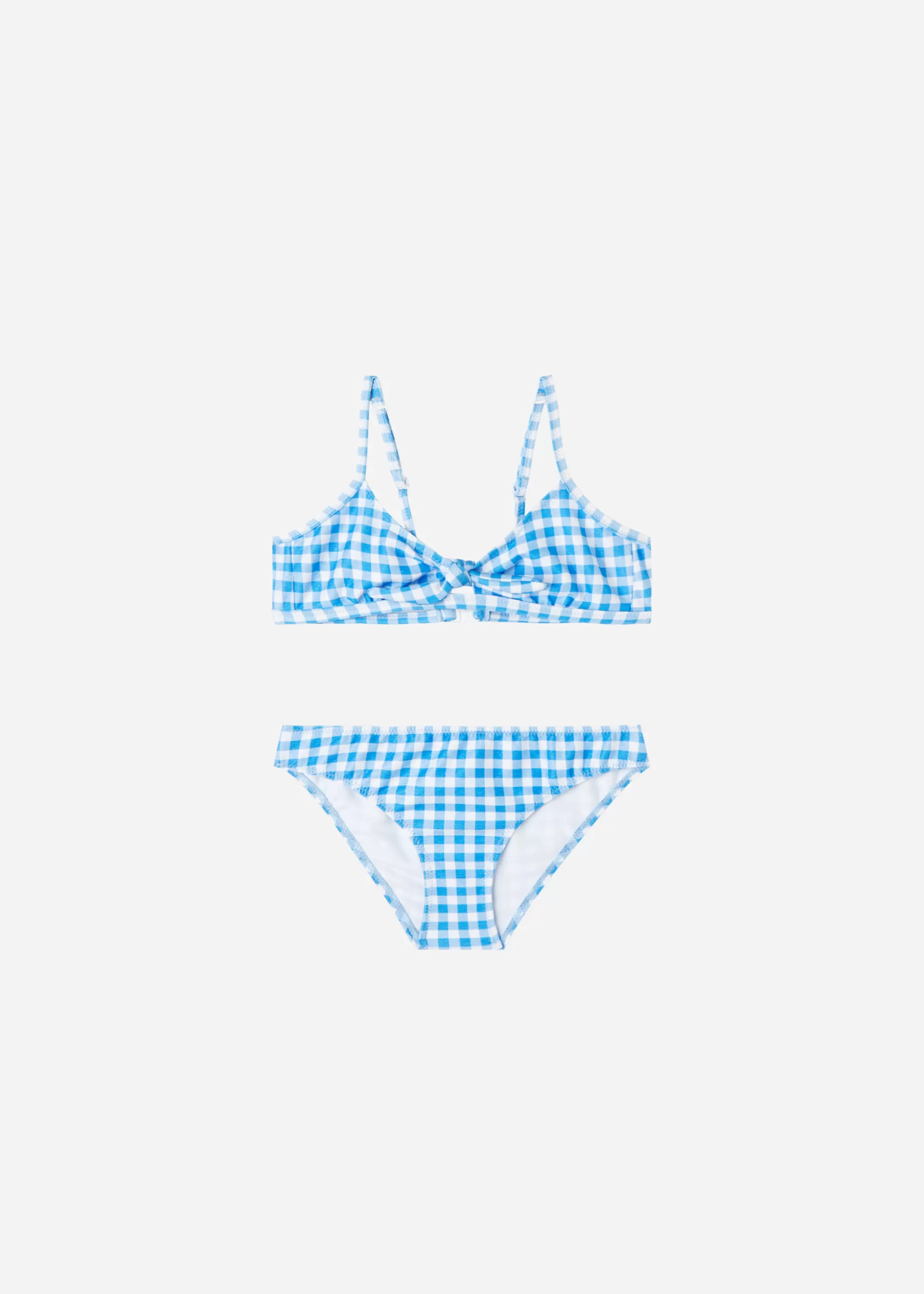 Calzedonia Biquíni Para Menina Vichy Delicate Blue | Fatos De Banho E Biquínis