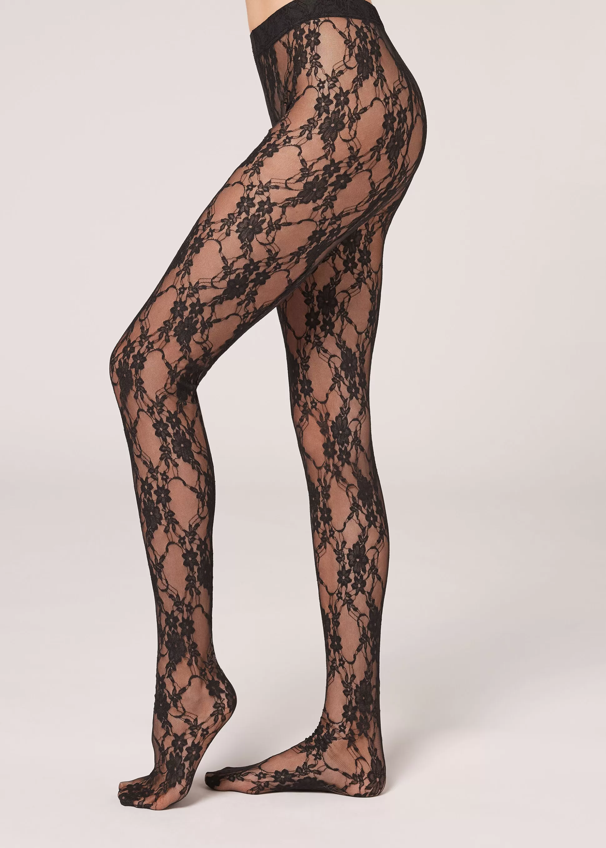 Calzedonia Collants Em Renda Floral | Collants Fantasia