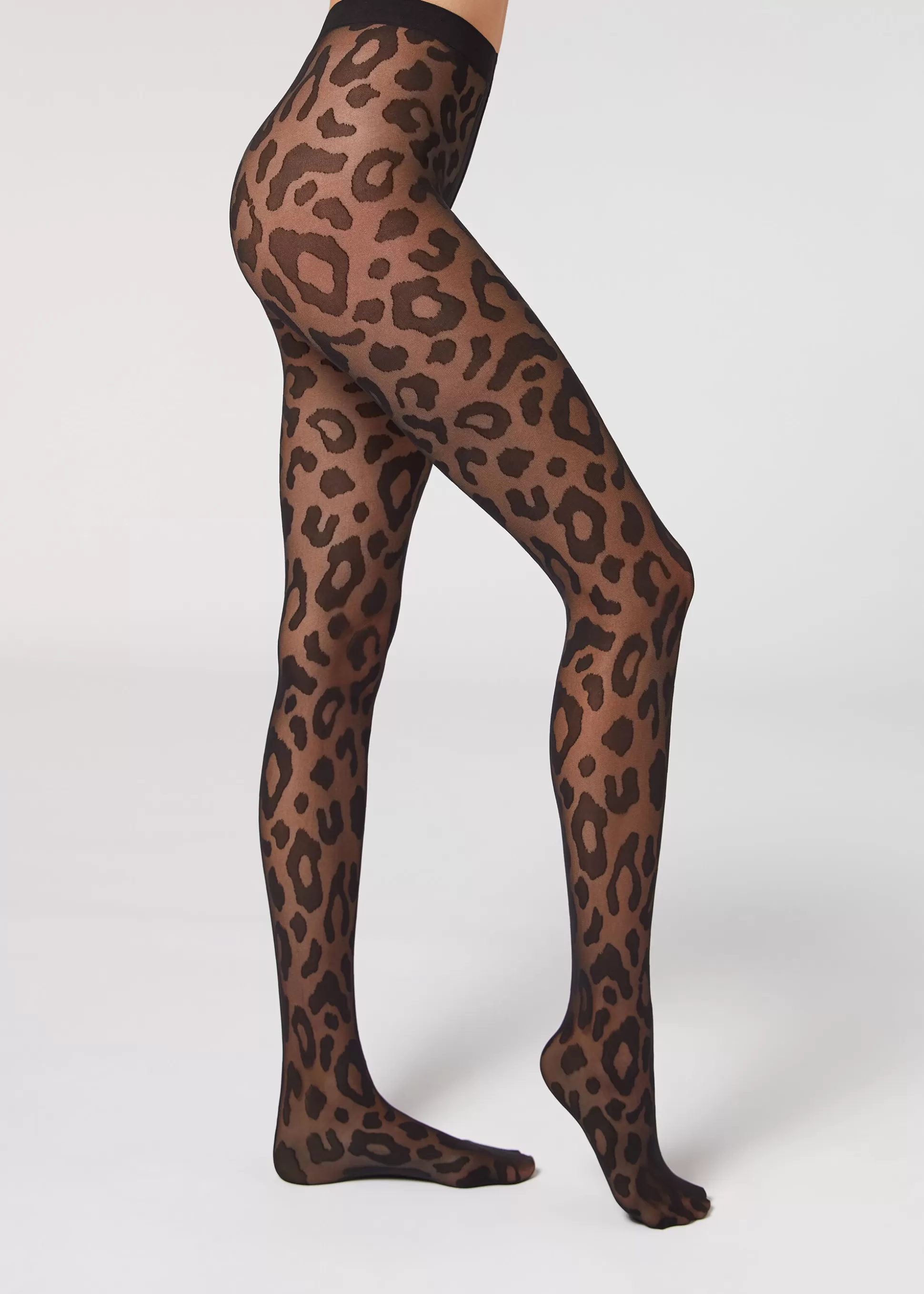 Calzedonia Collants Transparentes De 30 Den Com Padrão Macro Animalier | Collants Fantasia