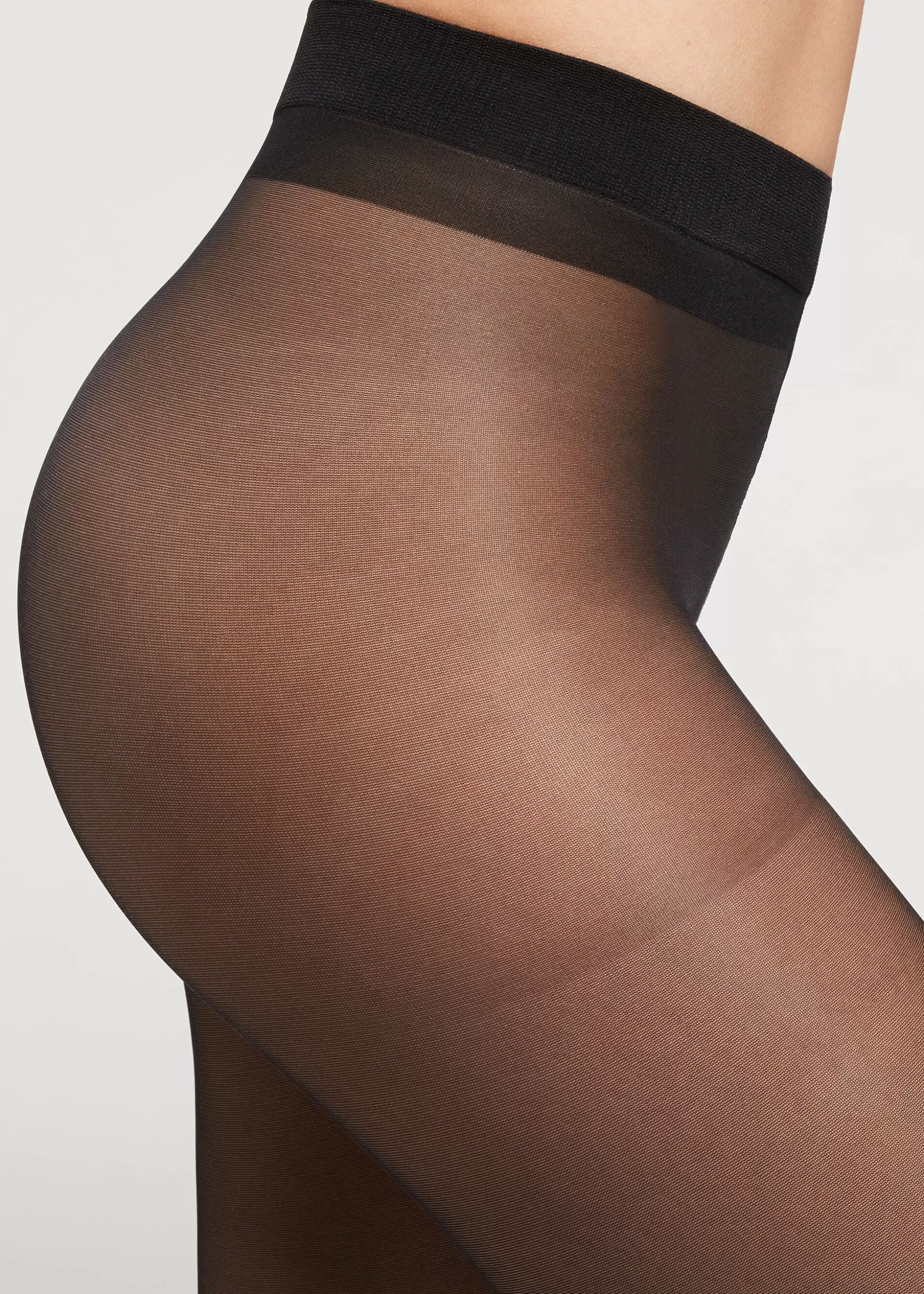 Calzedonia Collants Transparentes Modeladores Com Cintura Adelgaçante 30 Den | Collants Transparentes