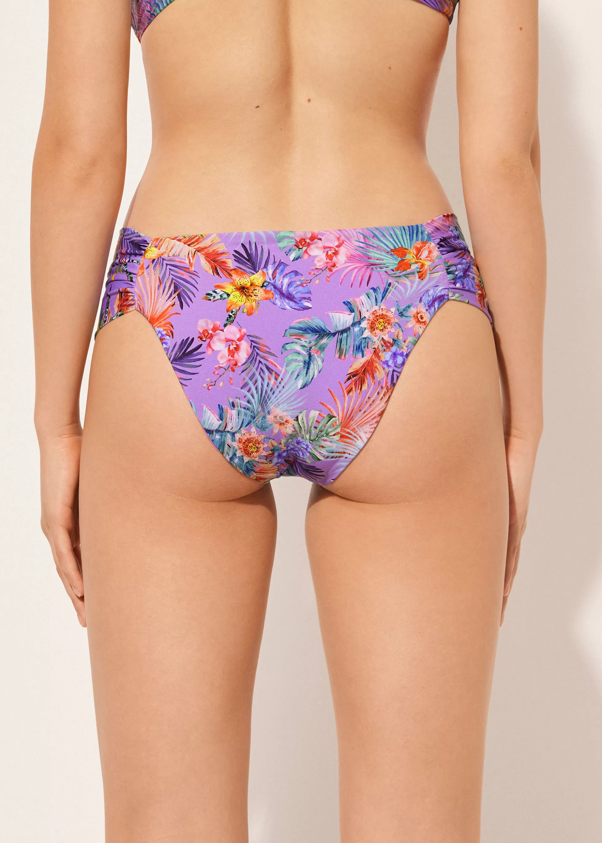 Calzedonia Cueca De Biquíni Com Drapeado Fairy Jungle | Cuecas Biquíni