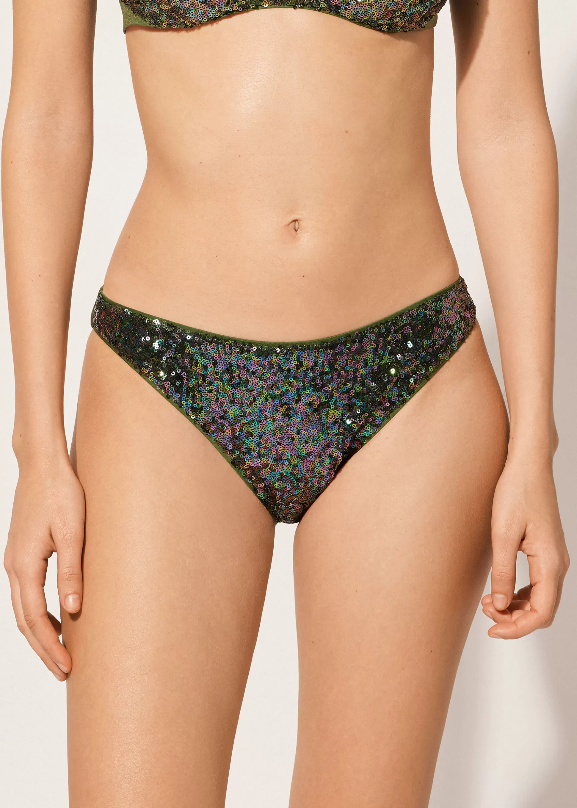 Calzedonia Cueca De Biquíni Com Lantejoulas Glowing Surface | Cuecas Biquíni