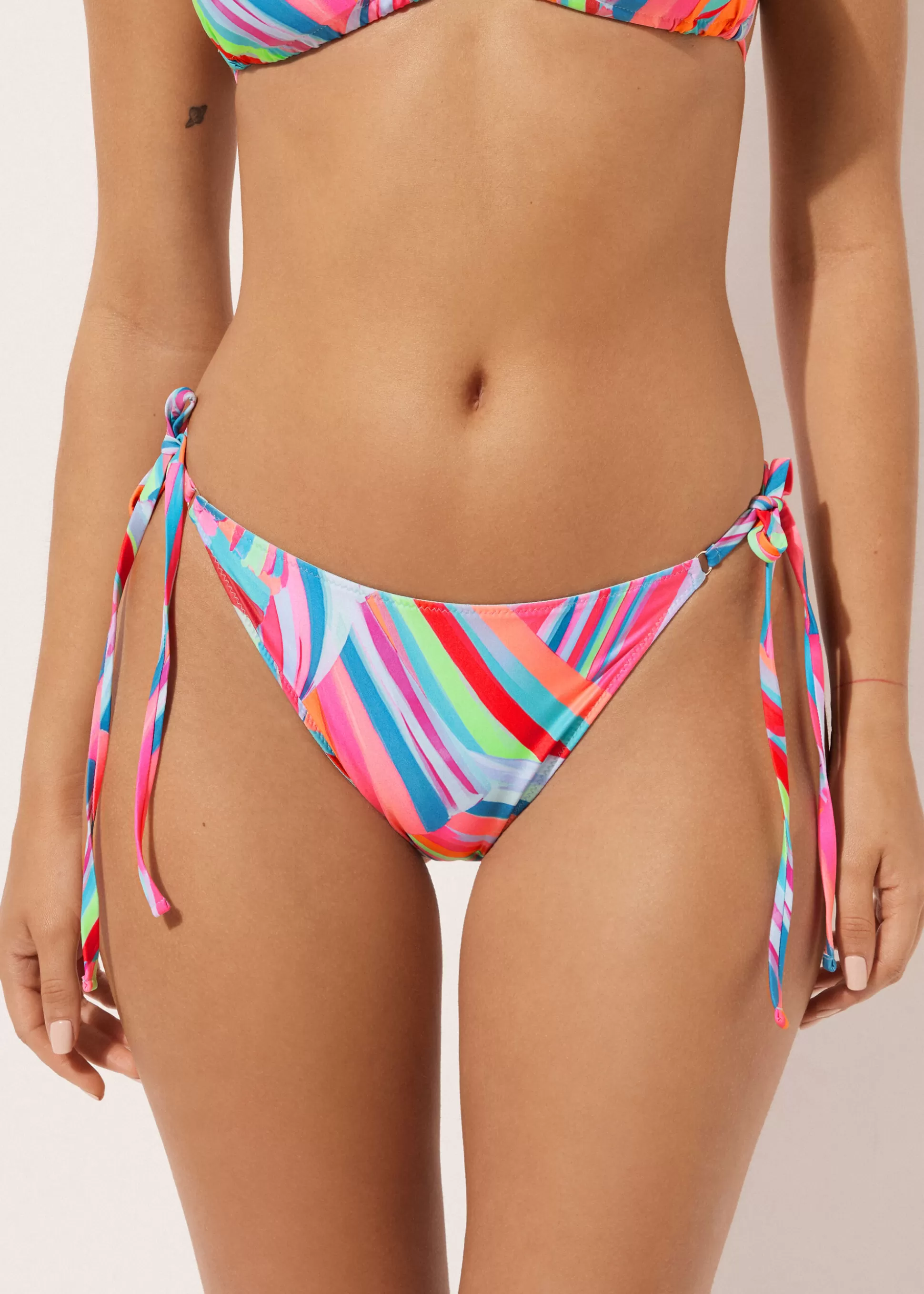 Calzedonia Cueca De Biquíni Com Laços Neon Summer | Cuecas Biquíni