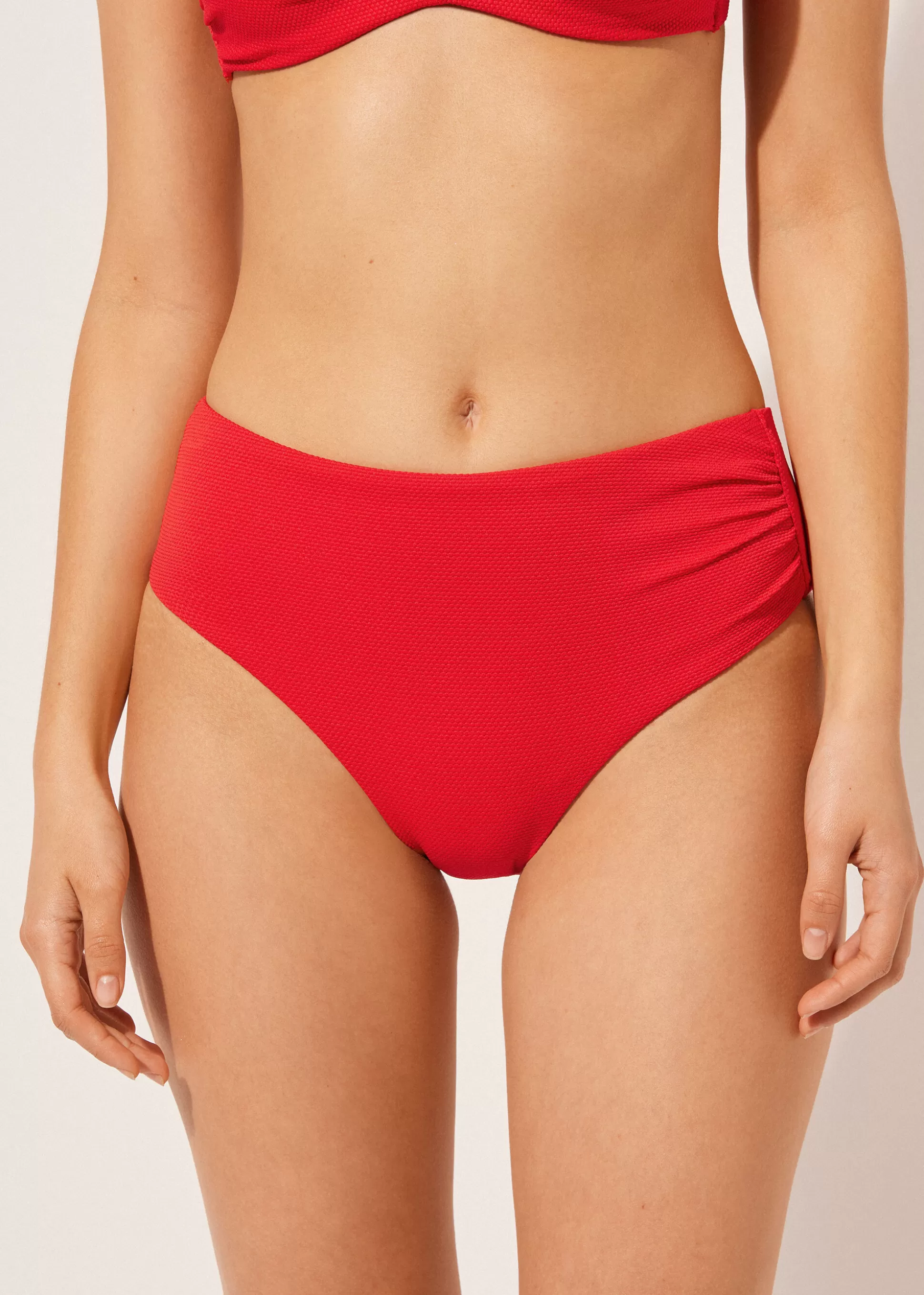 Calzedonia Cueca De Biquíni Subida Adelgaçante Classic Piquet | Biquínis | Cuecas Biquíni