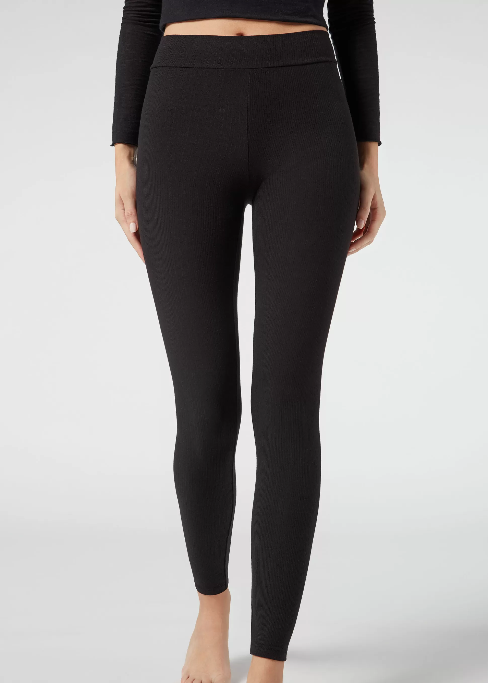 Calzedonia Leggings Caneladas Com Caxemira | Leggings