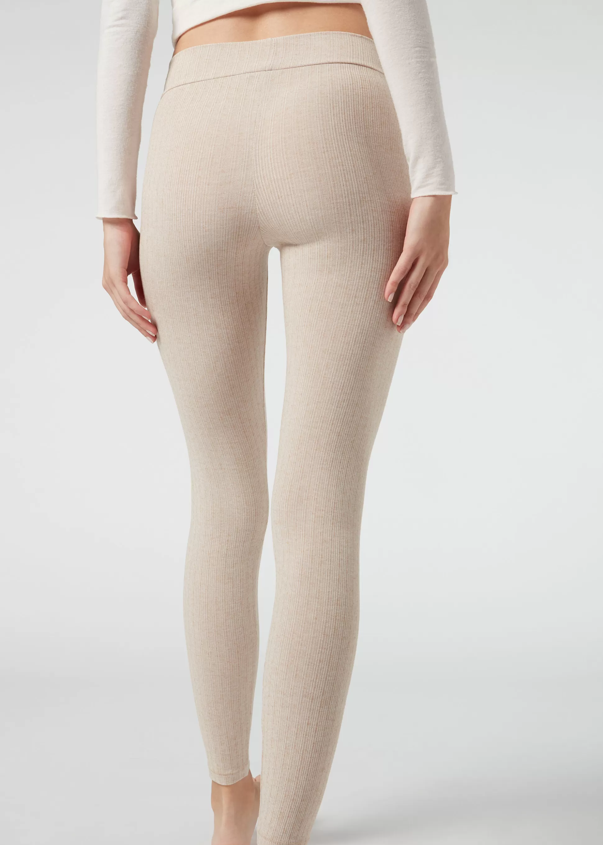 Calzedonia Leggings Caneladas Com Caxemira | Leggings