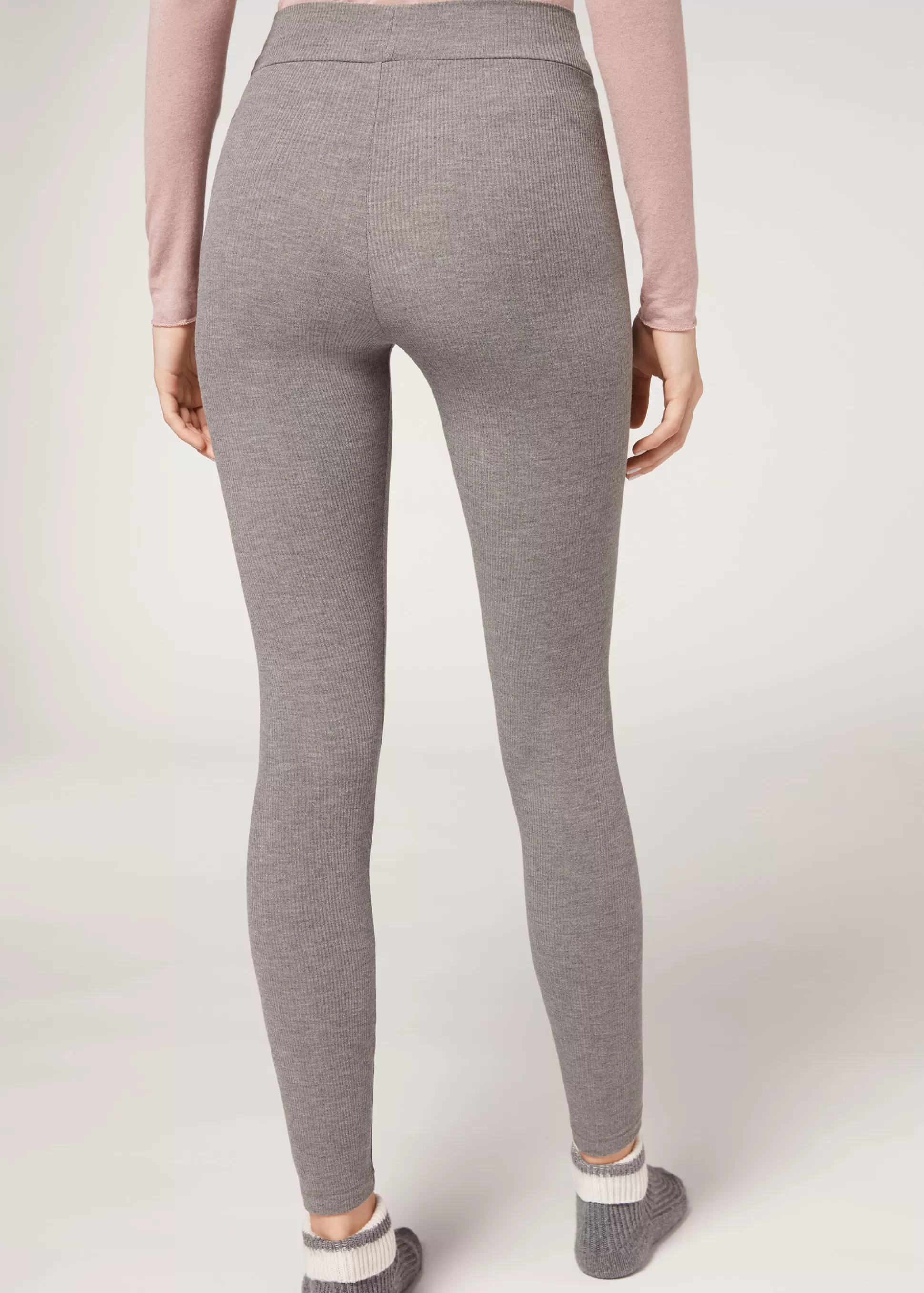 Calzedonia Leggings Caneladas Com Caxemira | Leggings