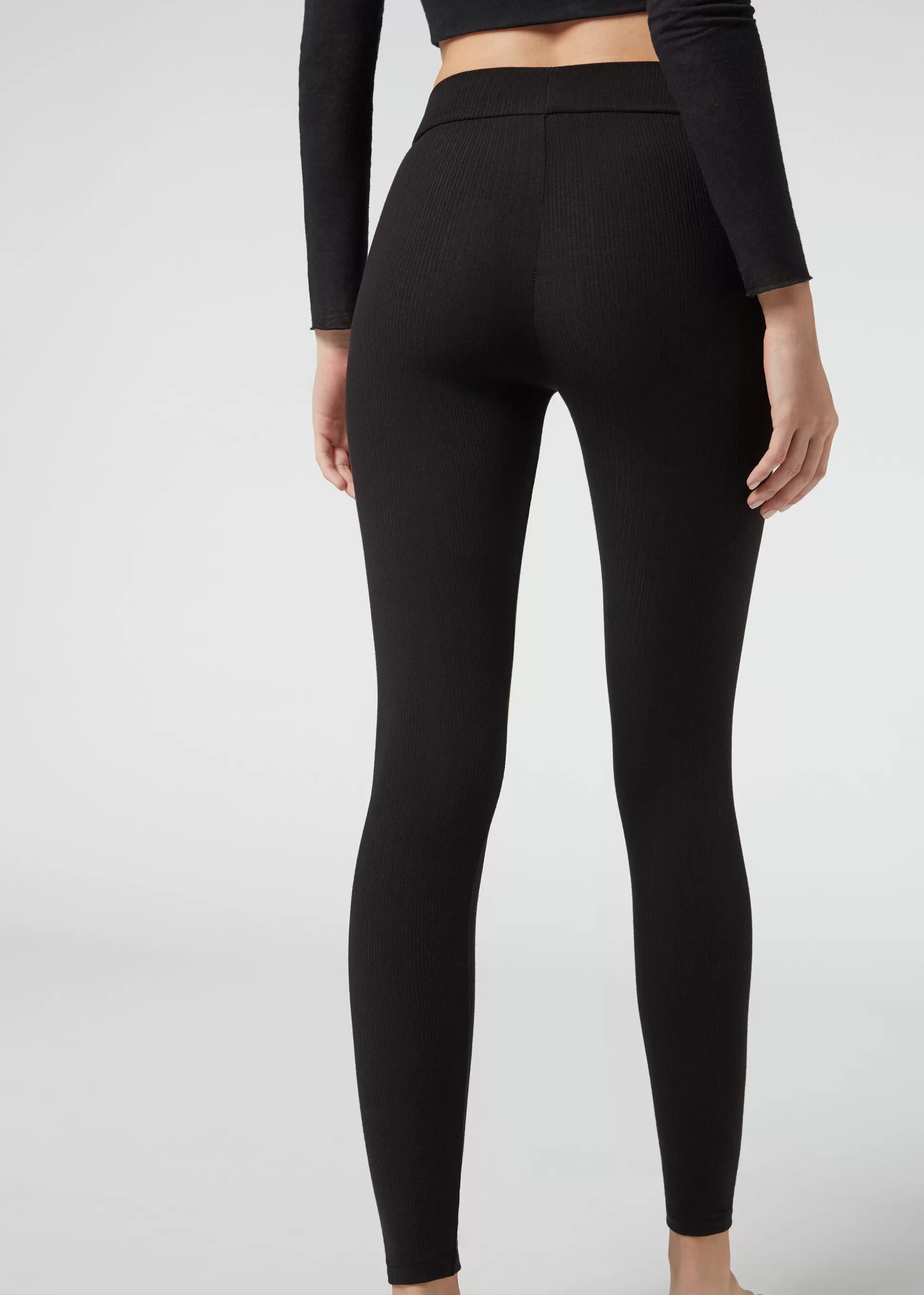 Calzedonia Leggings Caneladas Com Caxemira | Leggings