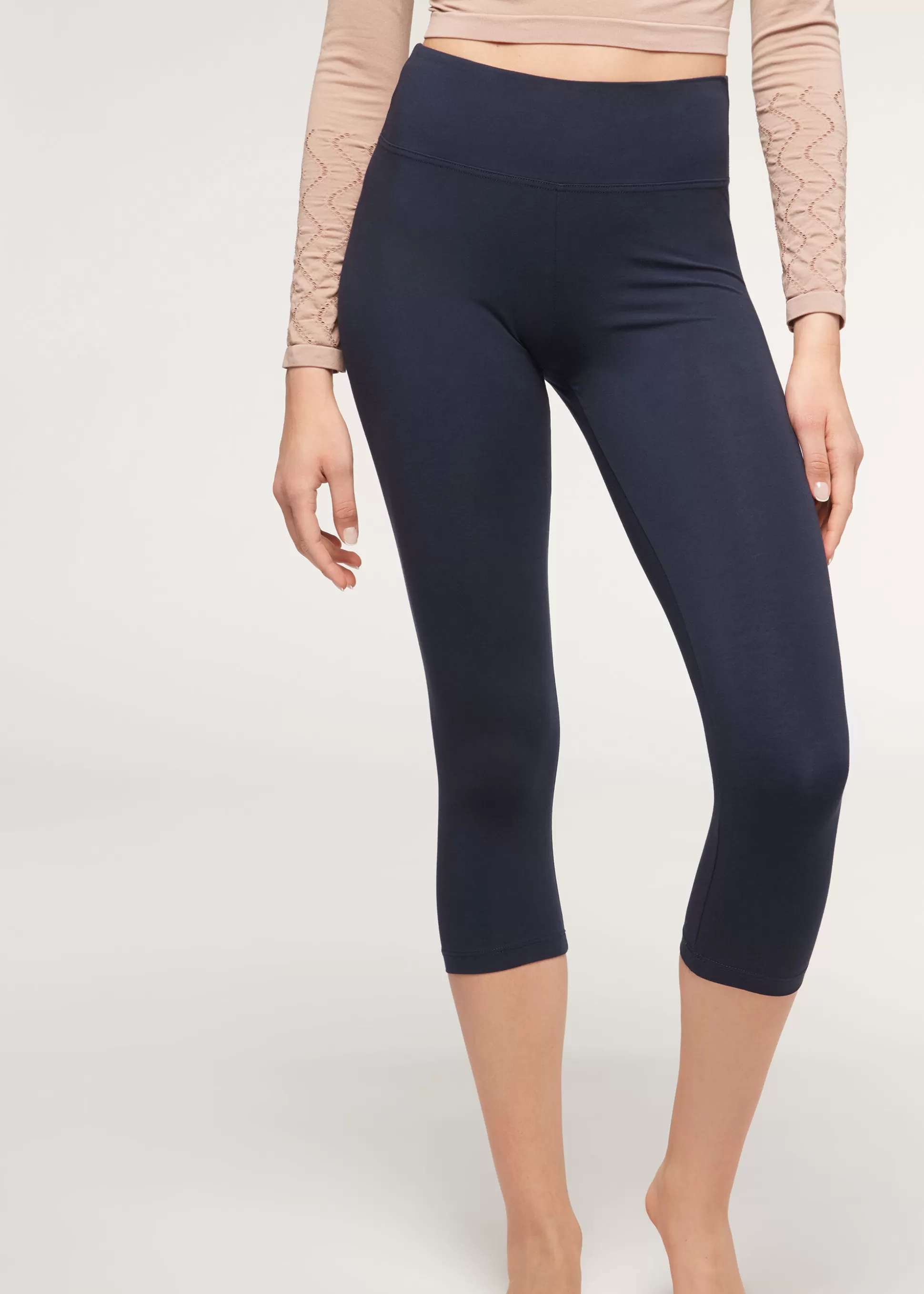 Calzedonia Leggings Capri Em Algodão Supima | Leggings