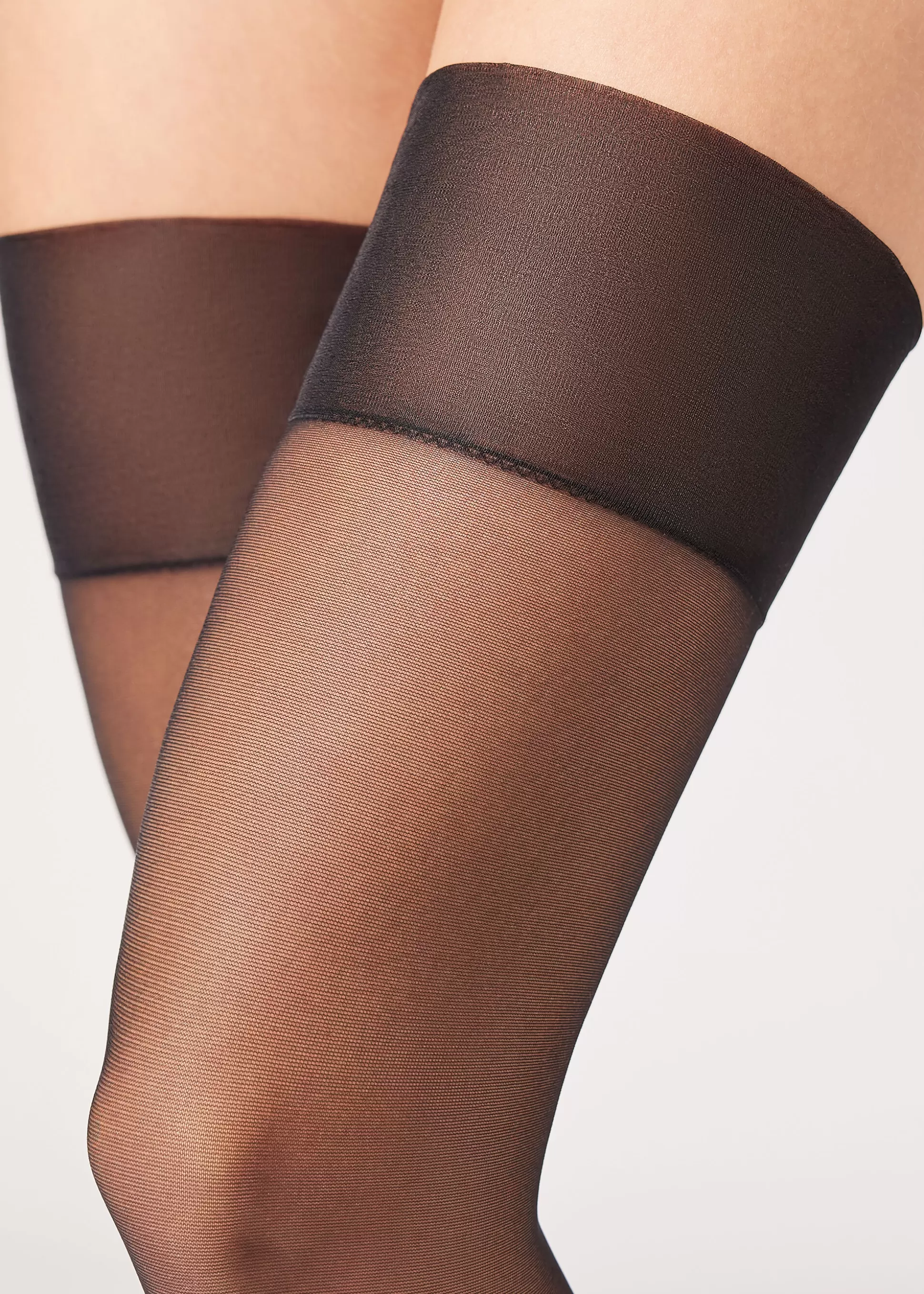 Calzedonia Meias De Liga Transparentes 20 Den | Cintos De Ligas