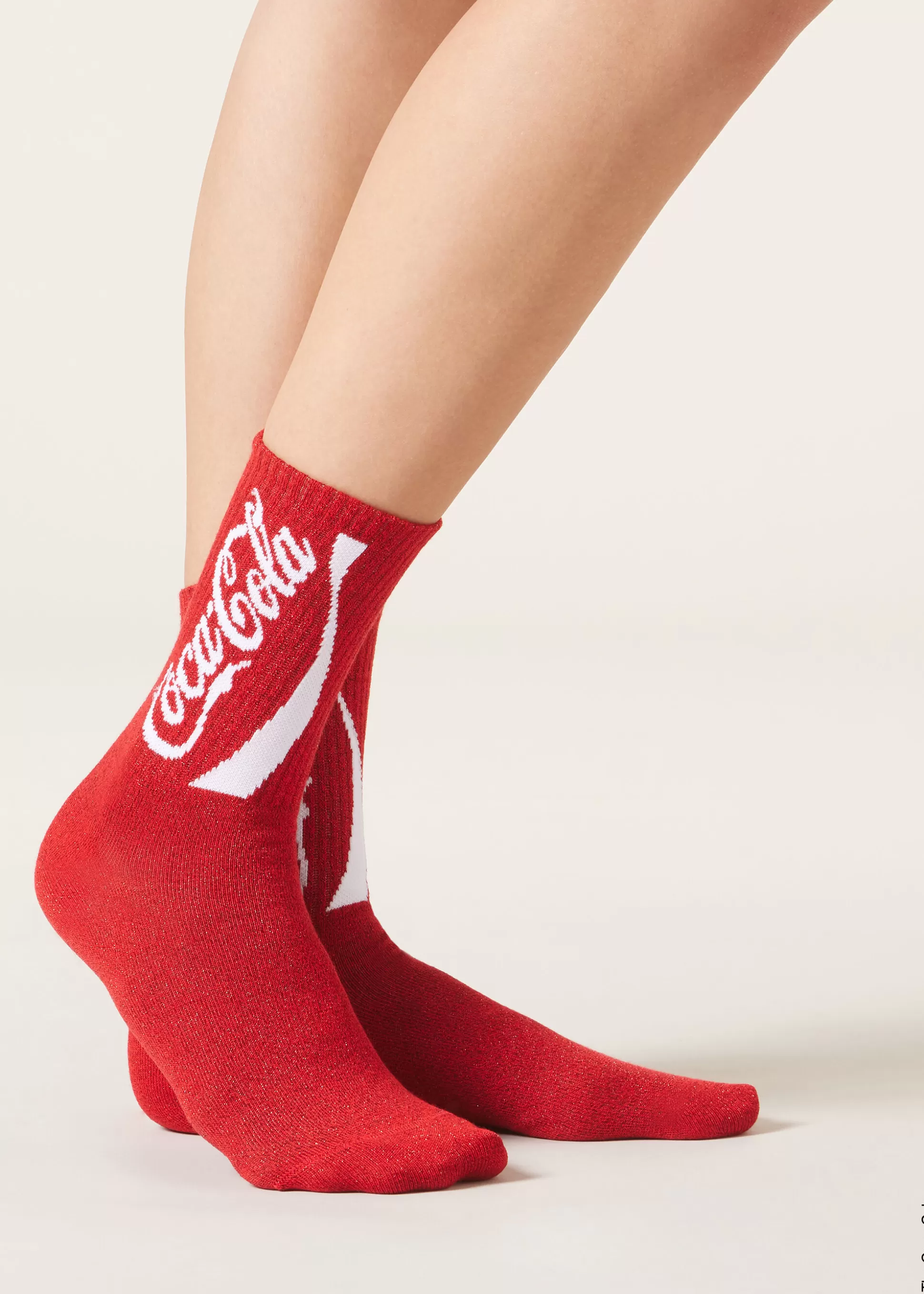 Calzedonia Meias Vermelhas Coca Cola | Meias Curtas