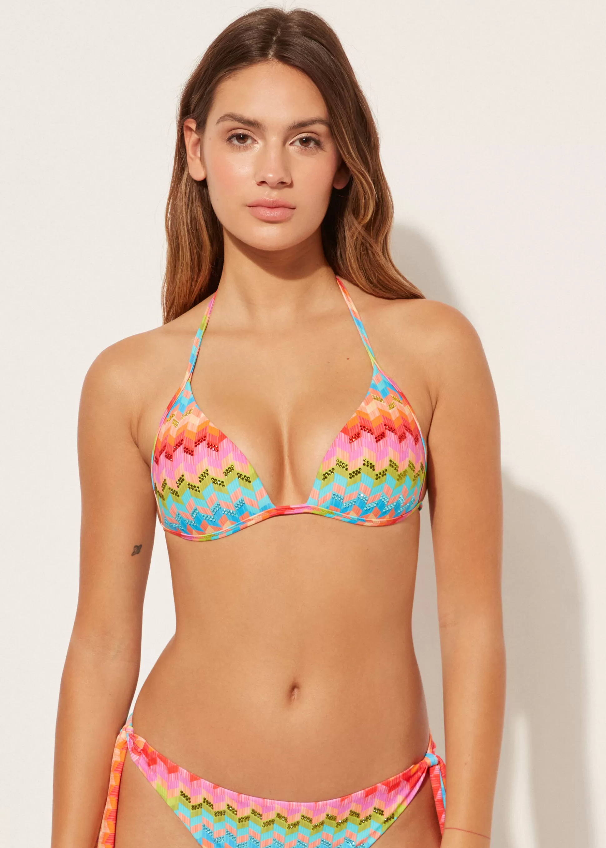 Calzedonia Parte De Cima De Biquíni Push-up Almofadada Graduada Rainbow | Tops Biquíni | Biquínis